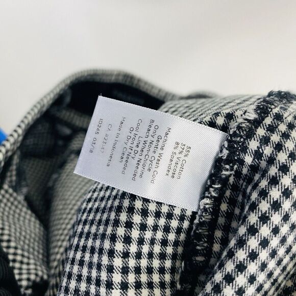 Talbots Size 16 Petite Gingham Print Pull On Skinny Ankle Pants Black White - Picture 4 of 4